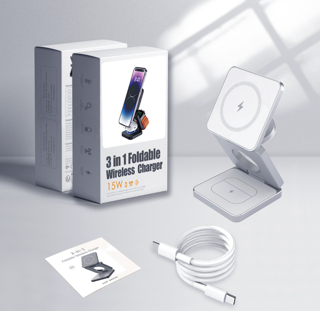 3-in-1 Foldable Magnetic Wireless Charging Station